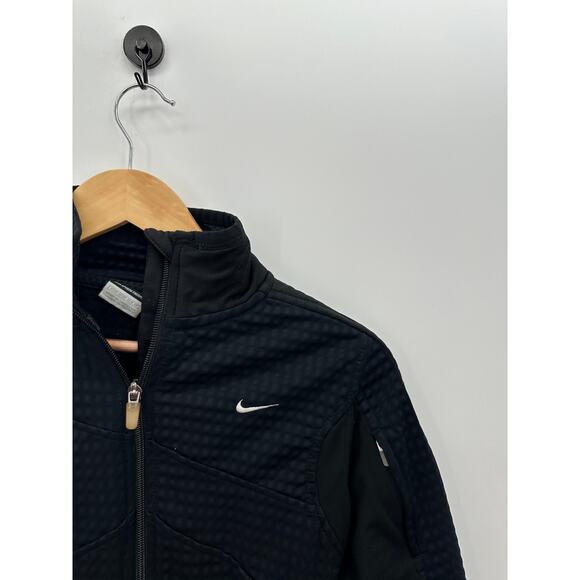 Nike Sphere Thermal Black Long Sleeve Waffle Jacket Full Zip Training Women XS - Picture 7 of 10